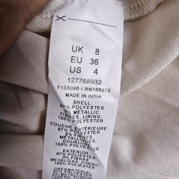 ASOS Curve Maxi Dress Lurex Chiffon Ditsy Floral Cottage Boho Fairy Gold Size 4 - Picture 11 of 16